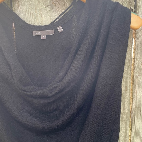 Vince Cashmere Black Sleeveless Sweater Cowlneck - Picture 2 of 10
